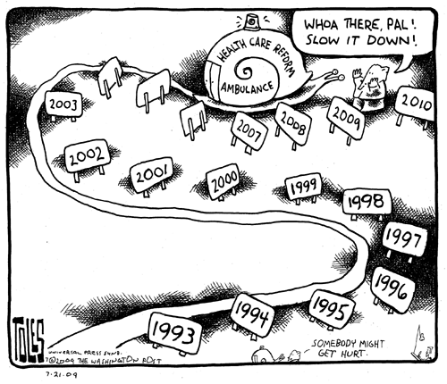 political cartoon slow it down on health care reform in the united states picture Archive Reprint: The Healthcare Argument will not end today!