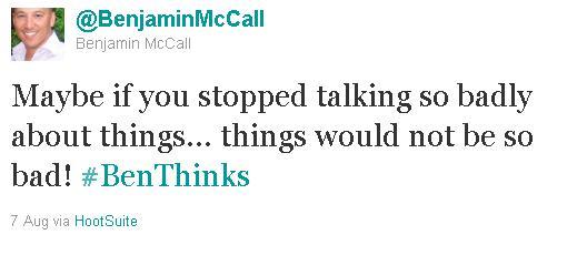 Tweet Aug7 TalkingBad Quit complaining: HR is not bad!